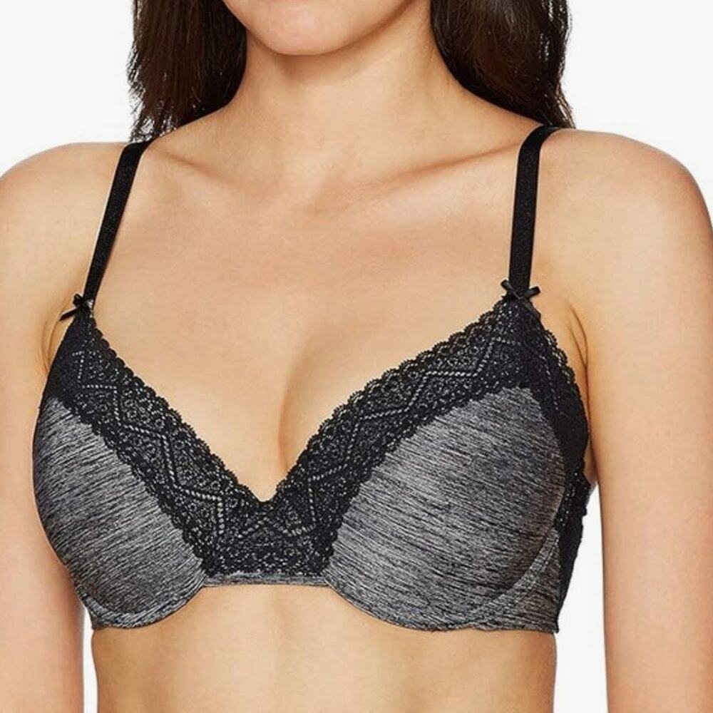 Heidi Klum Intimates Women's Marl with Lace Full Coverage Grey Marl Size 32C